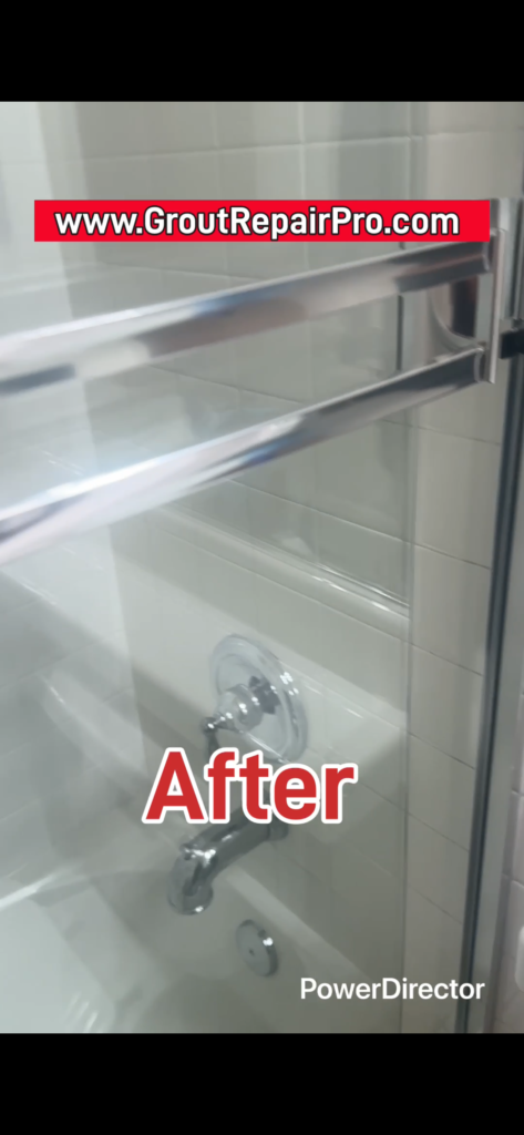 Fully restored tile shower in Elk Grove after professional mold removal and resealing.