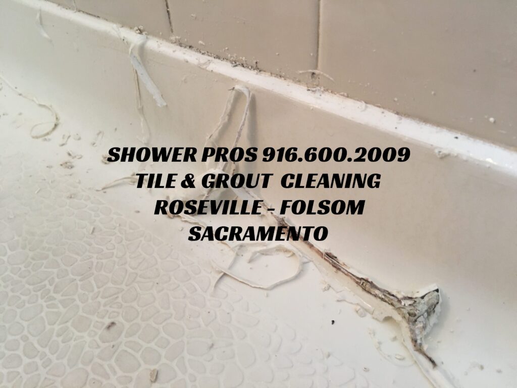 moldy caulk removal at base of shower