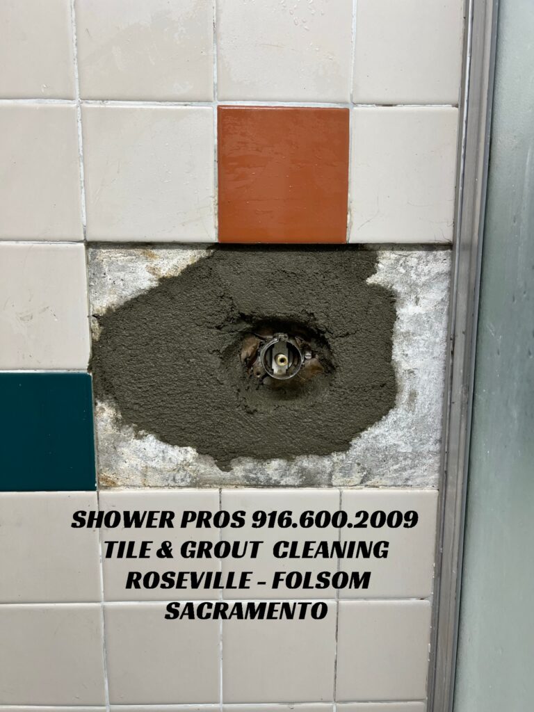 using mortar at tile shower repair