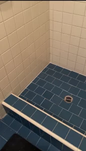 Completed shower restoration with clean lines