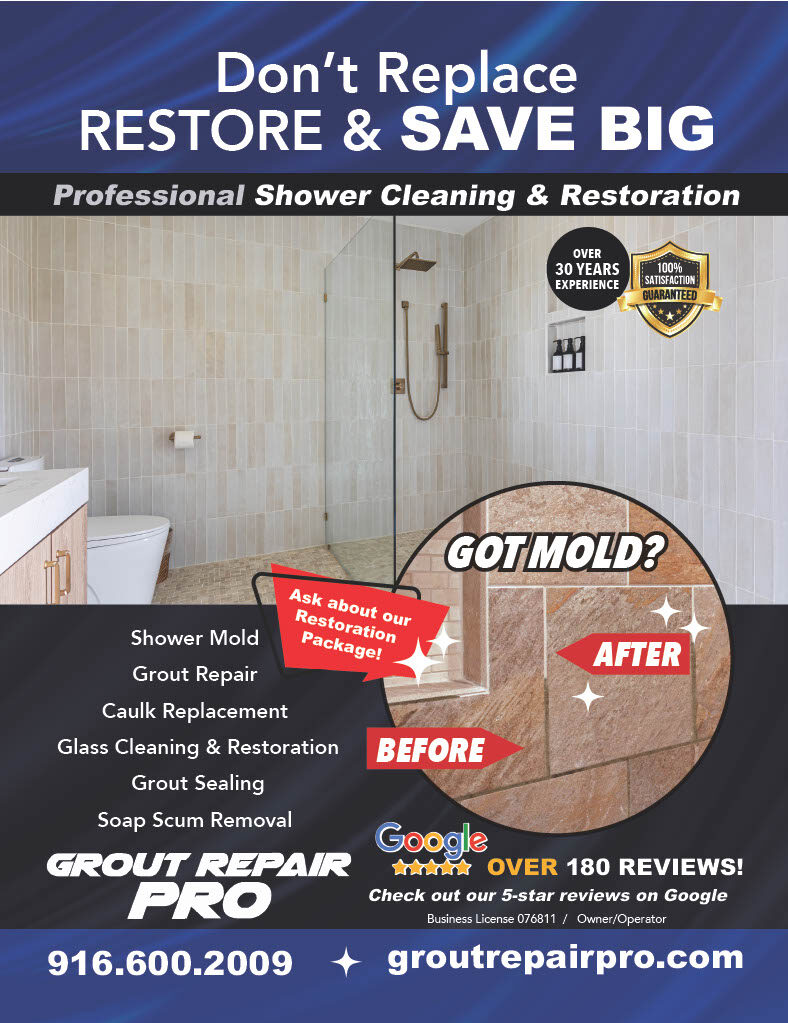 Making Showers New Again - Mold - Grout - Caulk - El Dorado Hills - Folsom - Cameron Park - Roseville