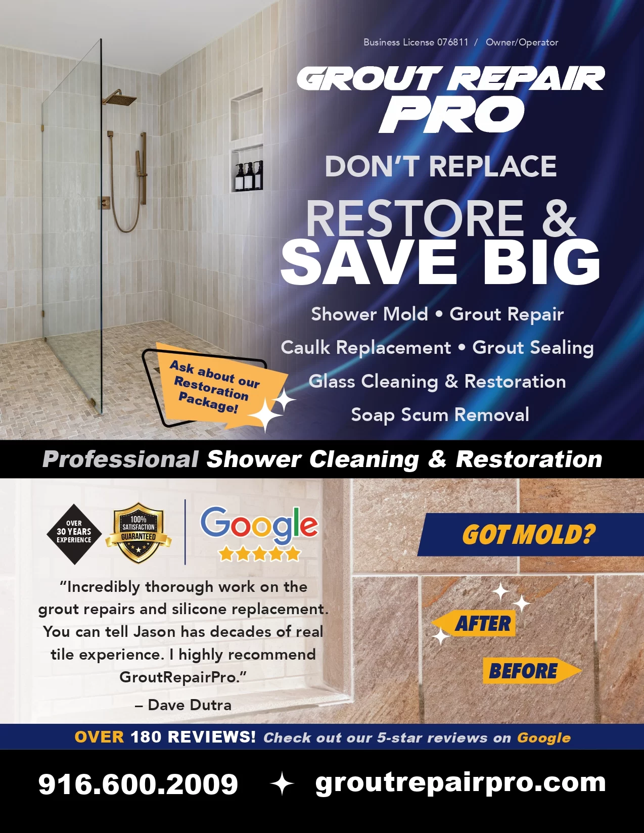 Grout & Caulk Repair | El Dorado Hills, Folsom, Roseville