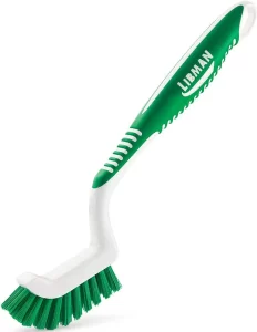 Stiff nylon grout brush for regular shower grout maintenance